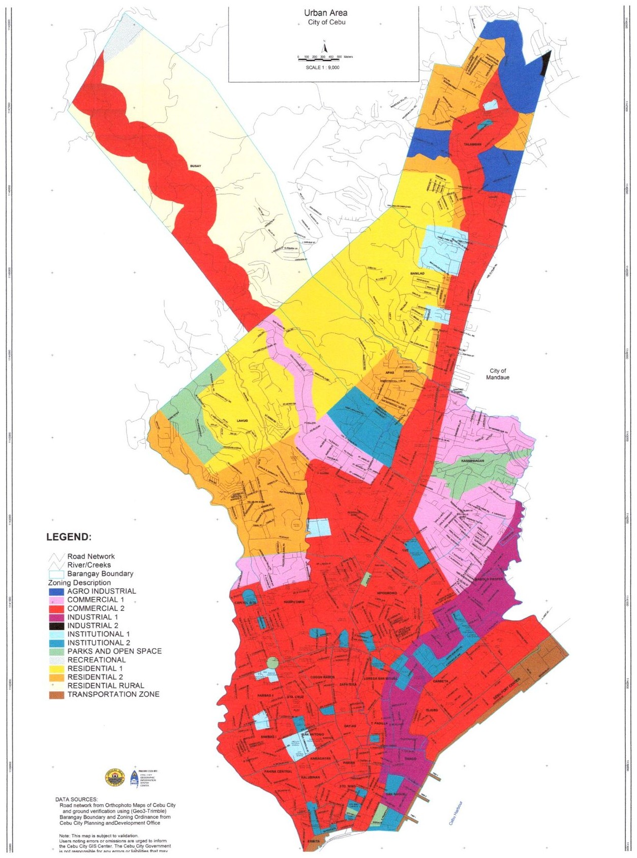 Urban area of Cebu City (source: City Planning and Development Office, Cebu City).