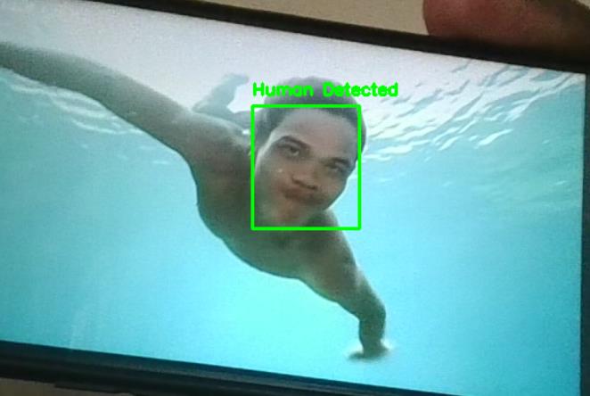 Single-human detection output from the implemented system.