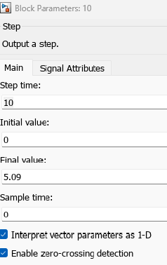 Parameters of Block 10 (dynamic-load model).